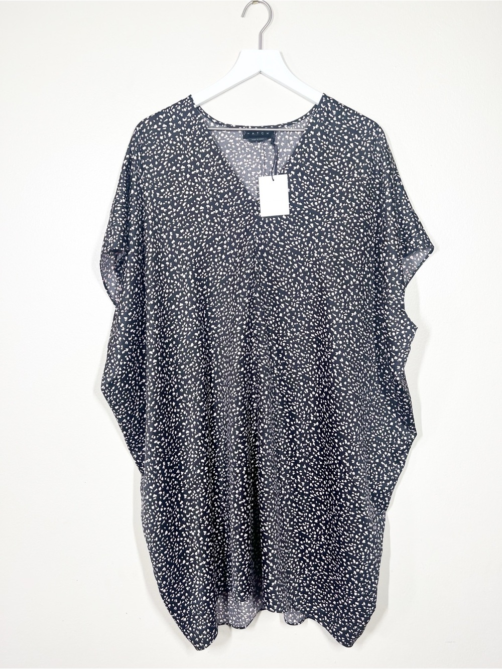 HATCH Maternity The Slouch Dress Relaxed Black Blush Cheetah One Size NEW